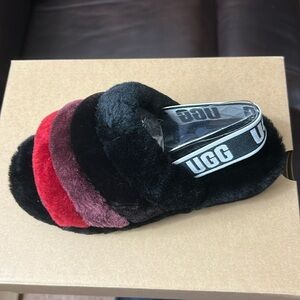 UGG Fluff yeah slide black multi size 5 women’s